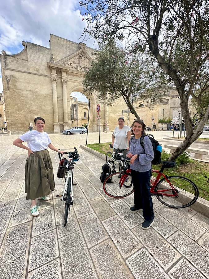 a small group with carbon road bike rental in Lecce